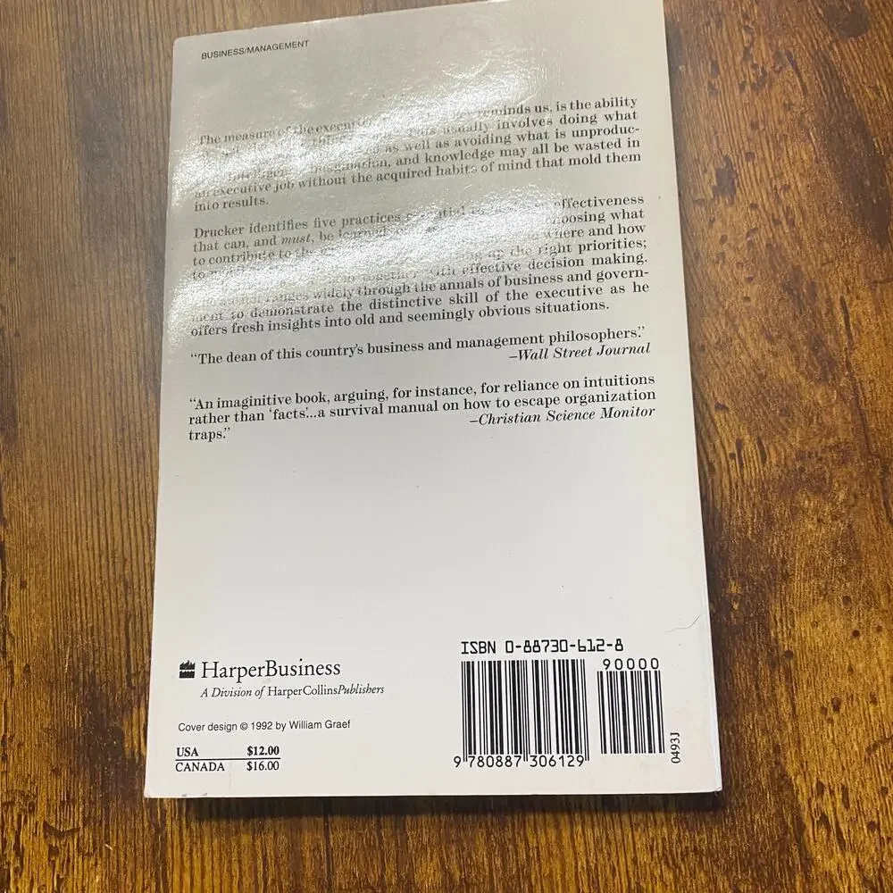Effective Executive by Peter F. Drucker (1993, Trade Paperback)